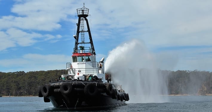 a tugboat named "KEPPEL BAY"